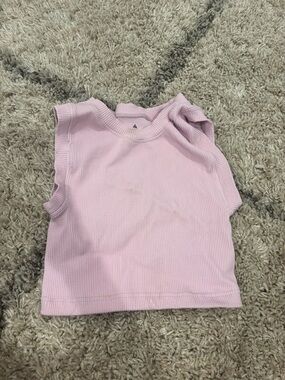 FP Movement by Free People Light Pink Ribbed Muscle Tee